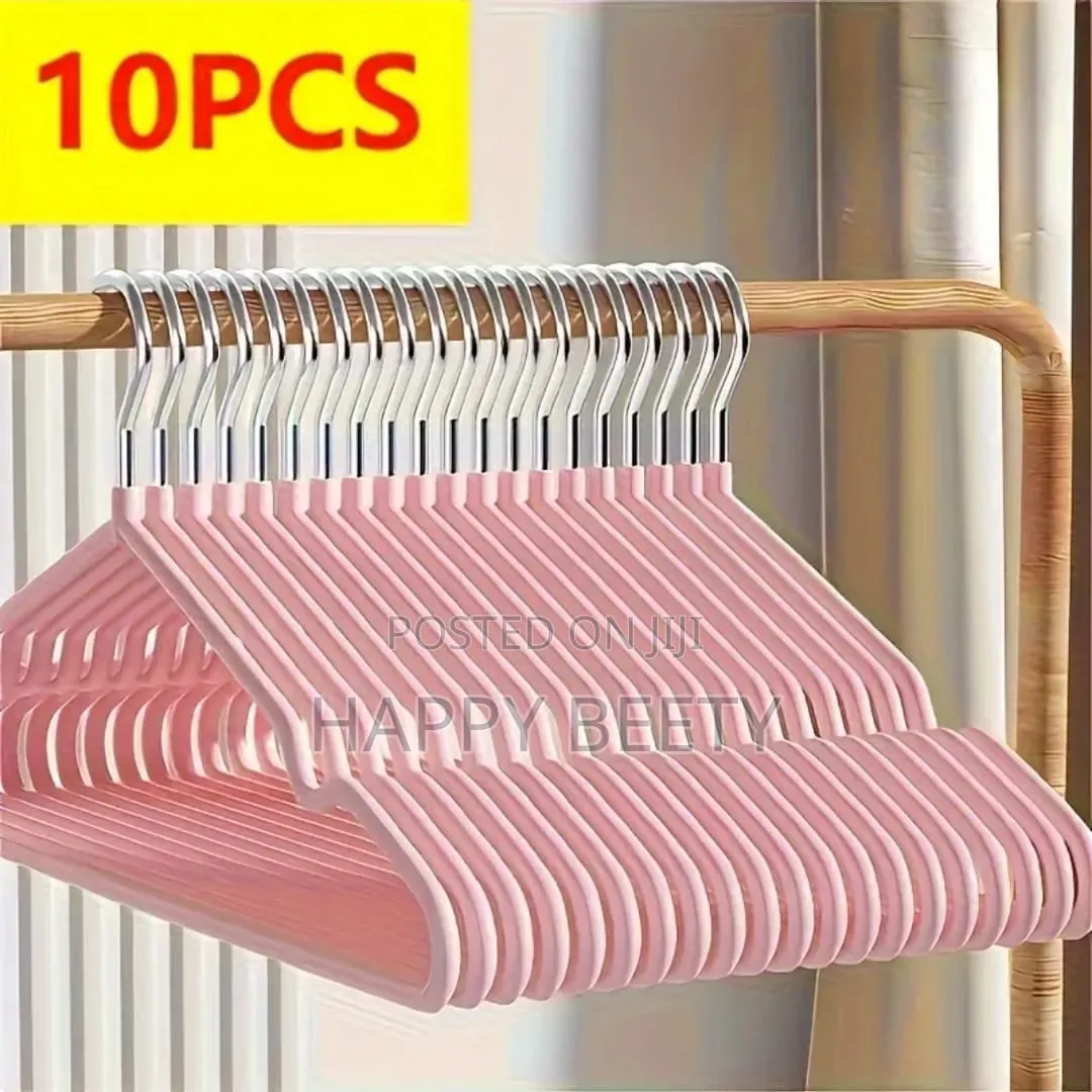 *Thickened* 10pcs Clothes Hangers With Antislip Stainless Steel Hook