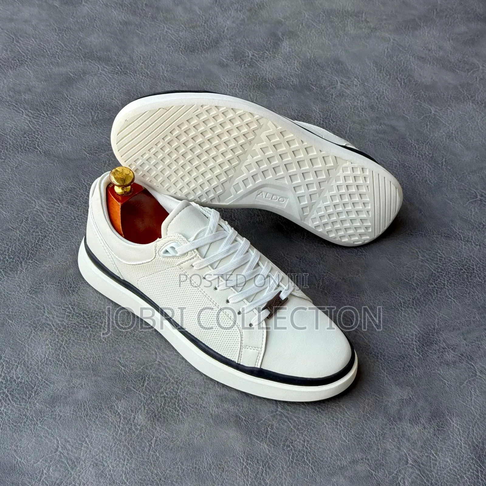Plain White Aldo Leather Sneakers