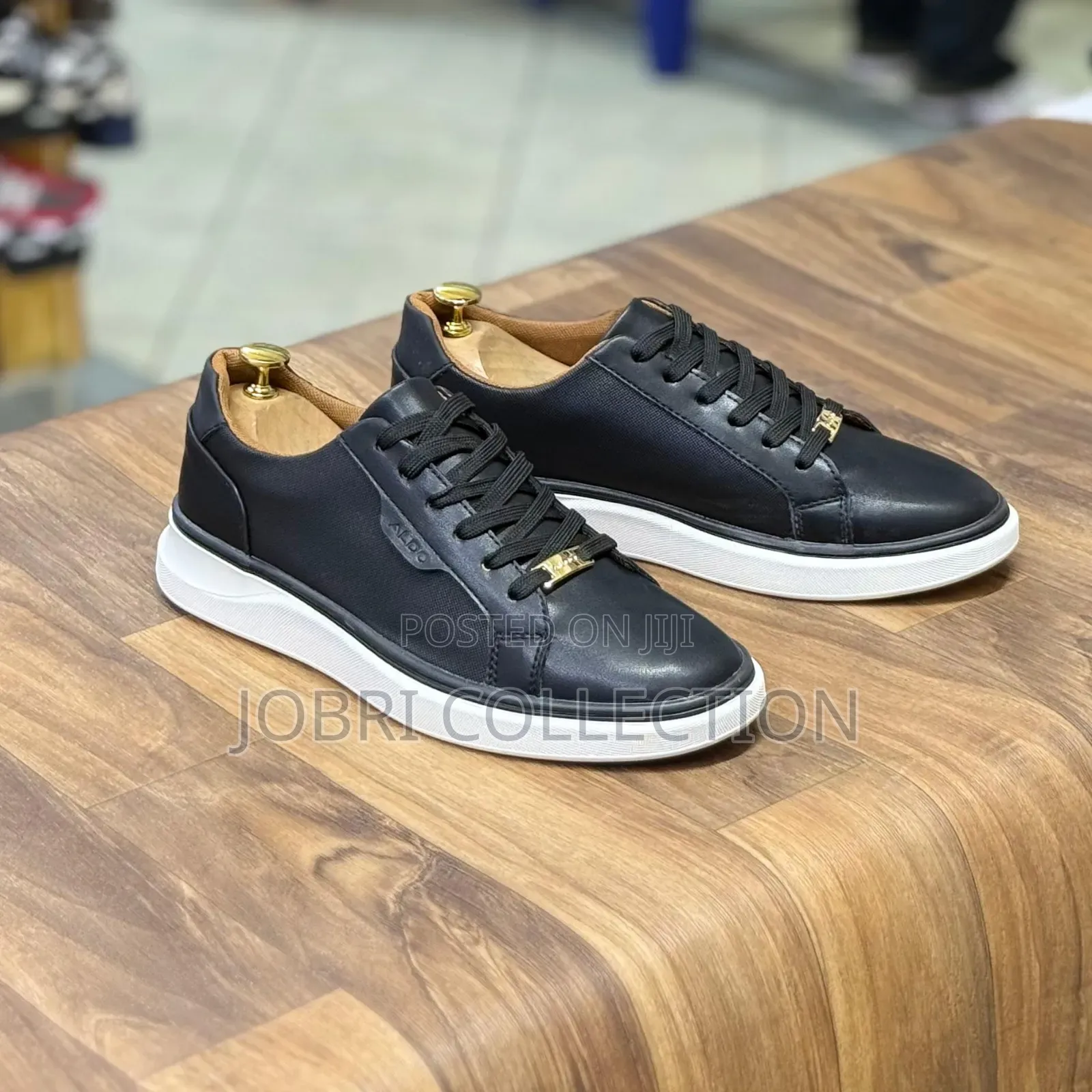All Black Aldo Genuine Leather Sneakers