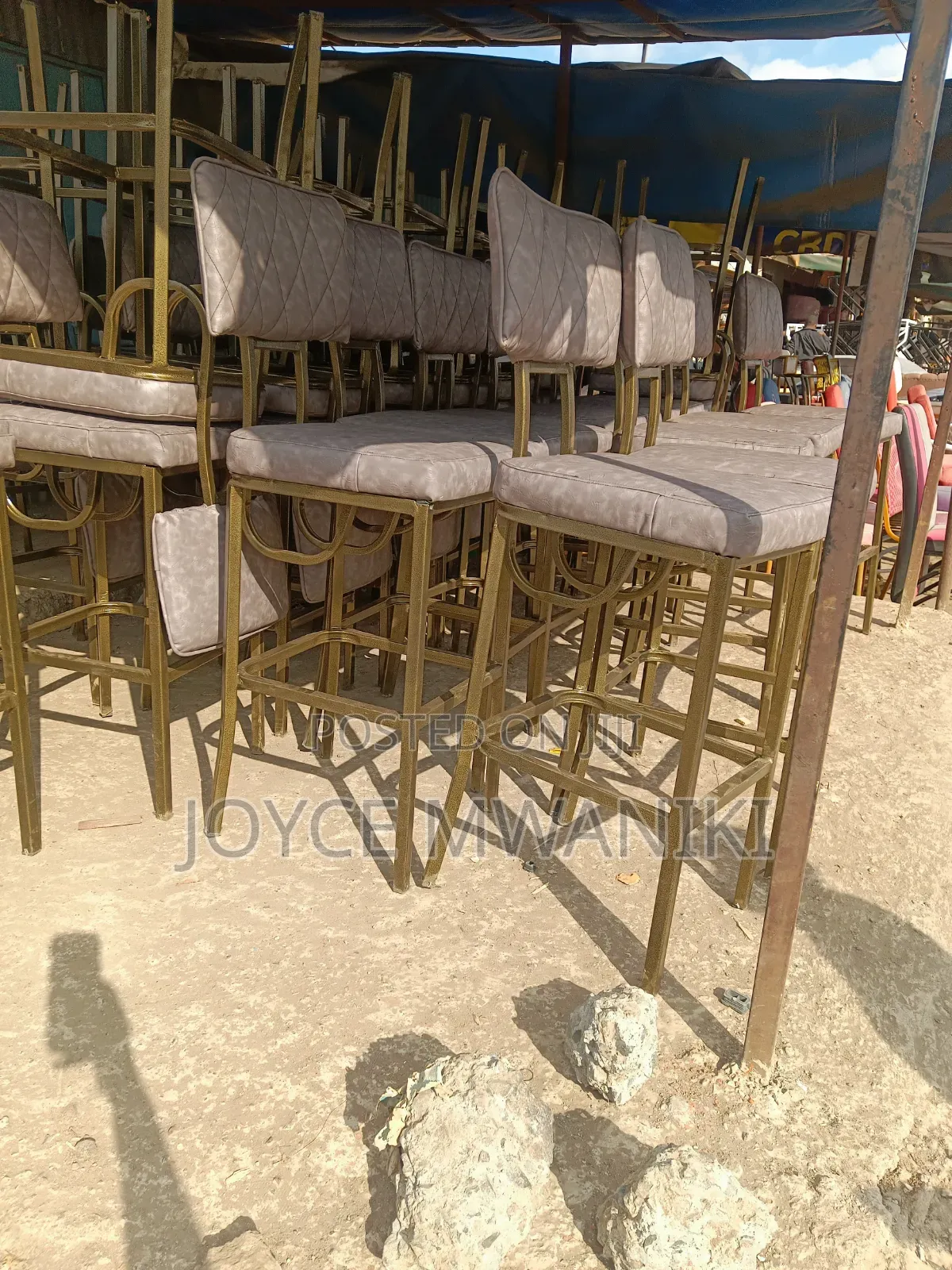Luxury High Bar Chairs, Grey Colour