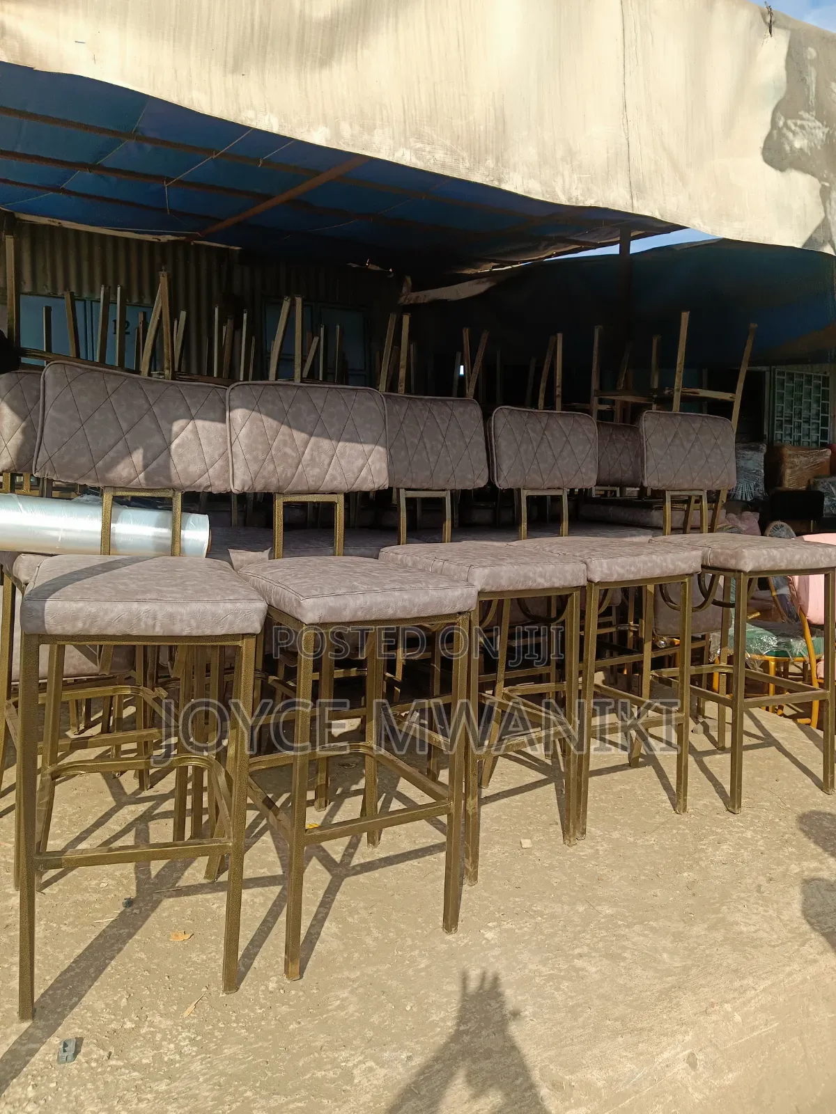 Luxury High Bar Chairs, Grey Colour