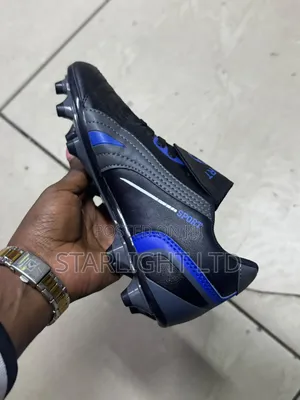 Kids Blue Black Lightweight Sports Football Boots 31-37