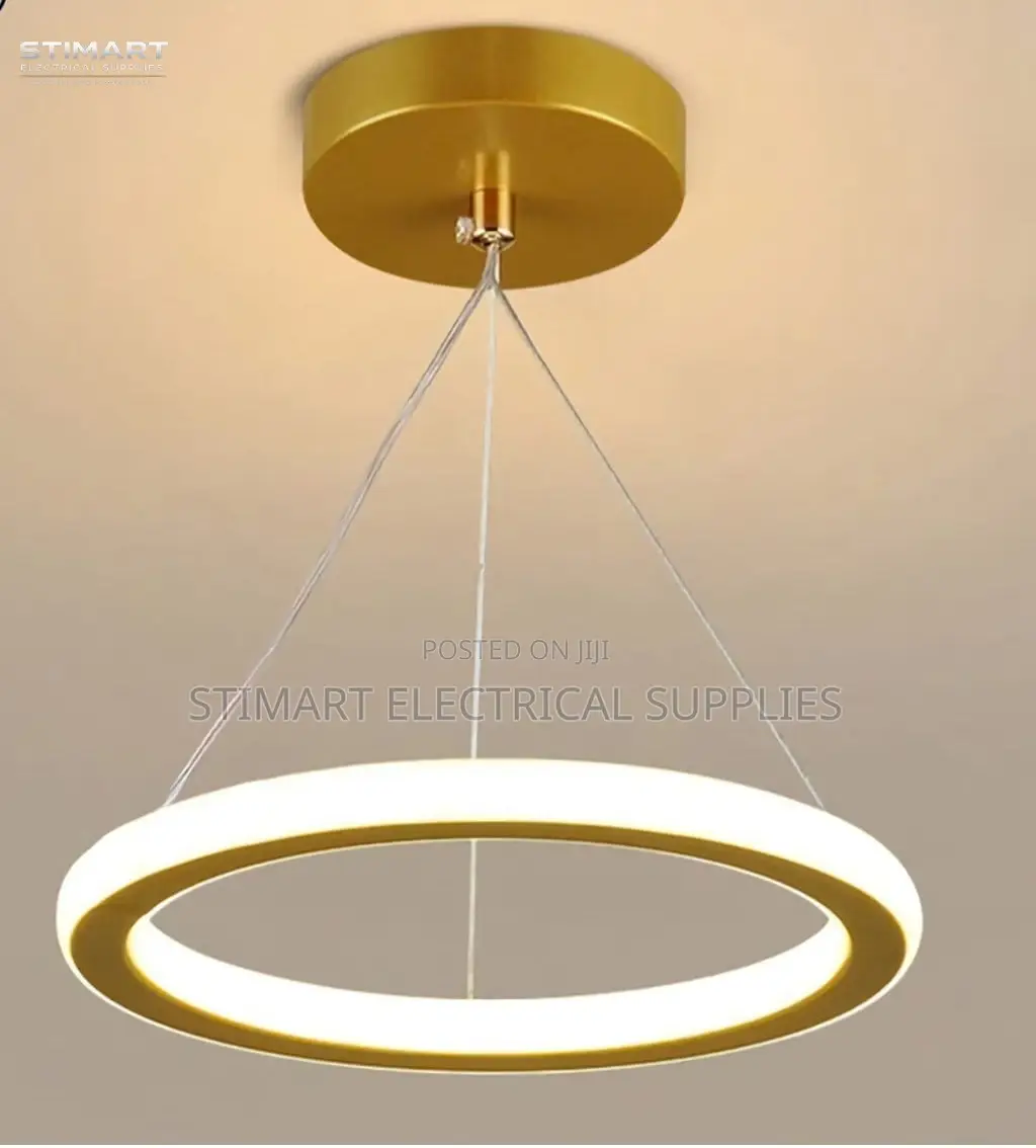 Luxury Gold Ring LED Pendant Light