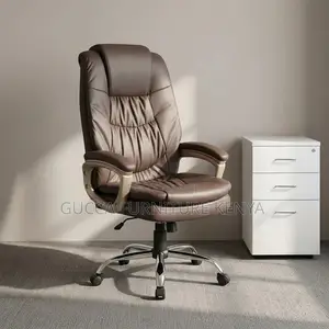 Brown High-Back Leather Chair