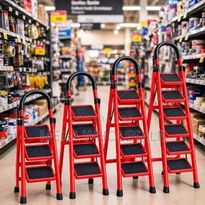 2,3,4 5 Step Folding Ladder Safety Platform for Cabinet Access