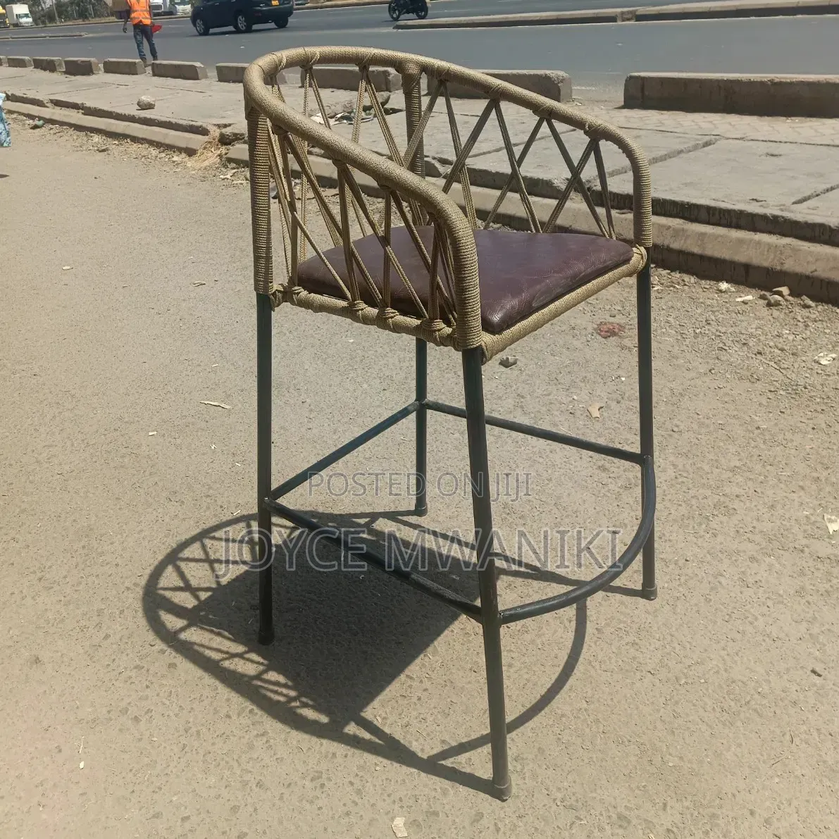 Wooven Rattan High Bar Chair