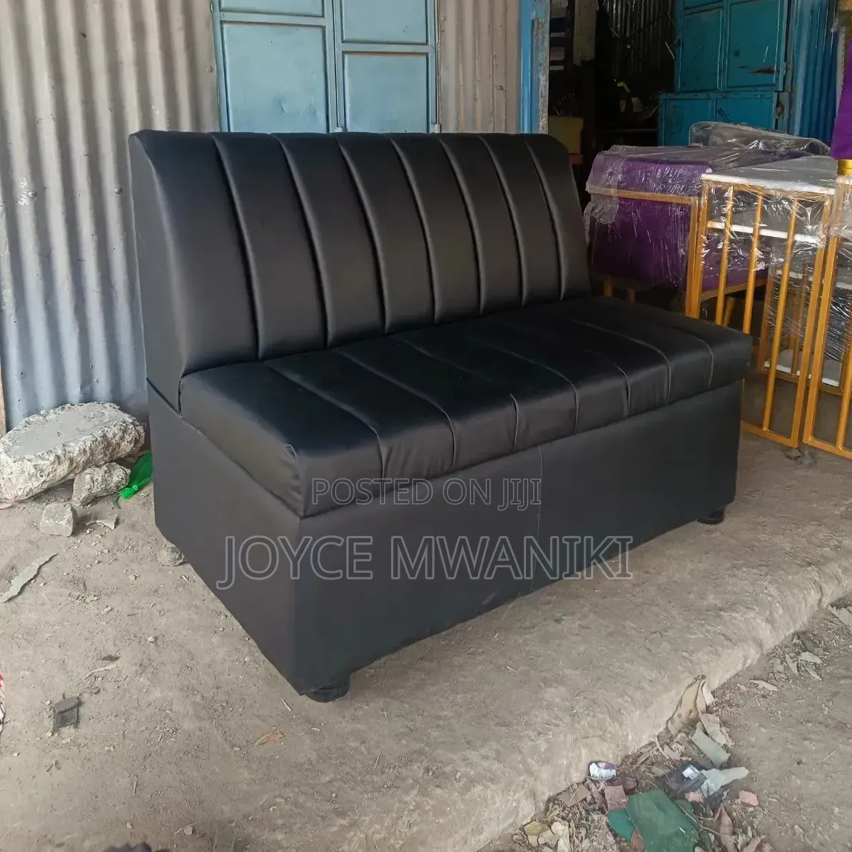 Black Cosy 2 Seater Restaurant Couch