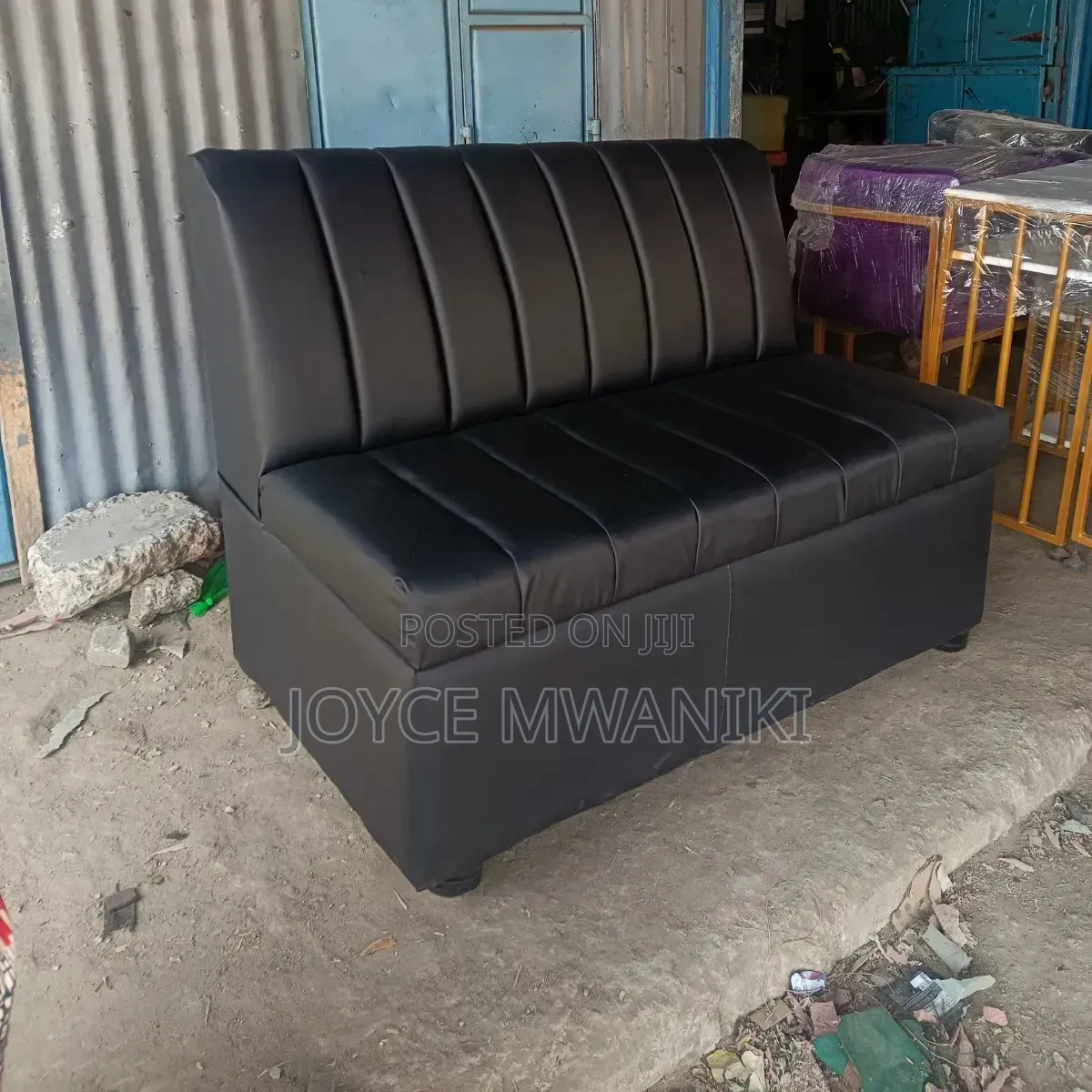 Black Cosy 2 Seater Restaurant Couch
