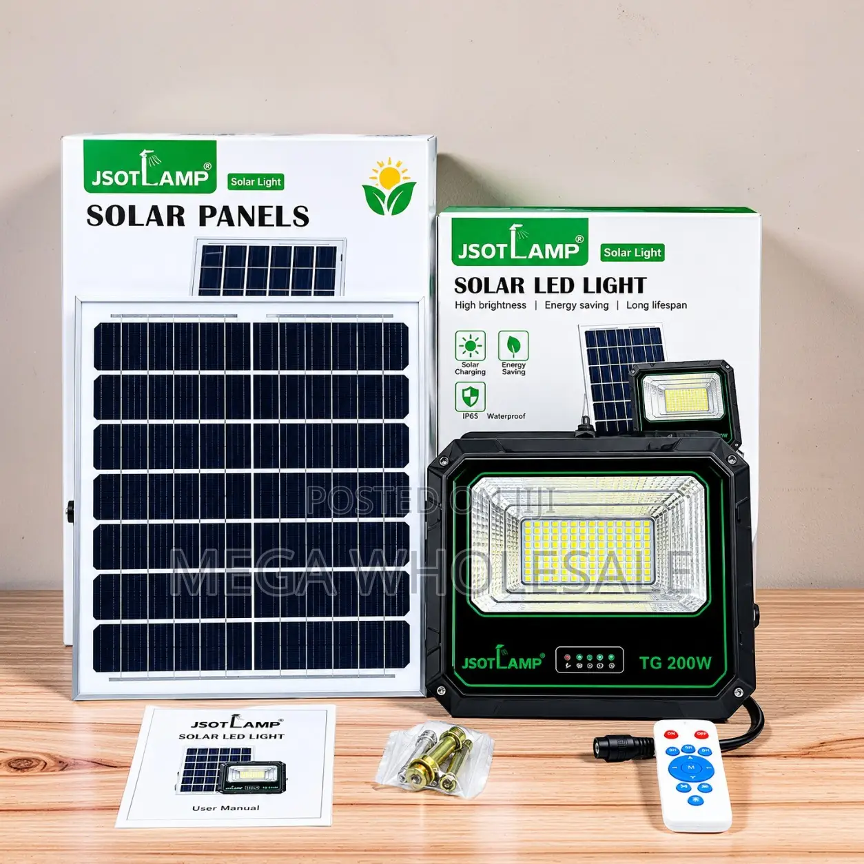 Renewable Energy 200W Watts Outdoor Security LED Solar Flood Light