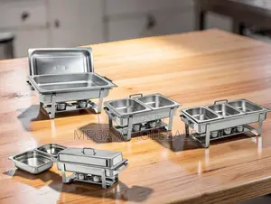Durable Steel Build 11L Stainless Steel Triple Chafing Dish