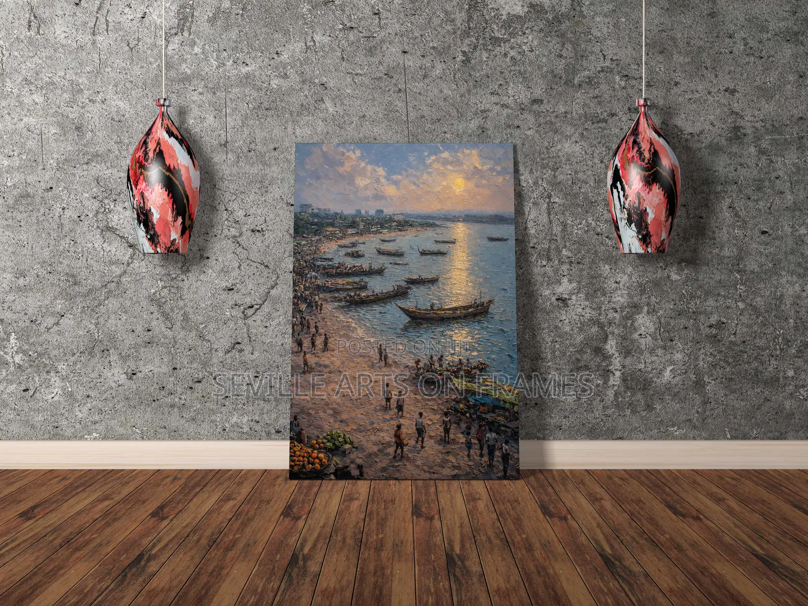 Canvas Arts on Frames_"Kisumu Lakeside"