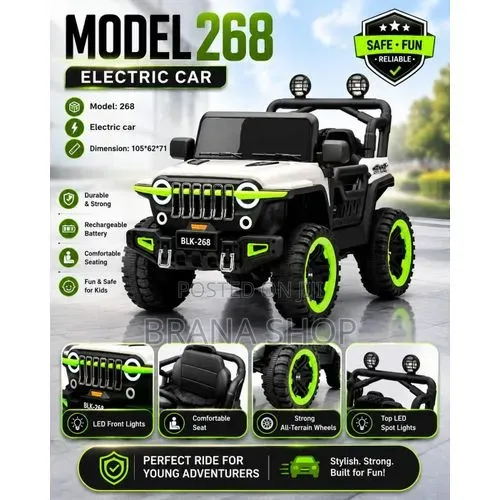 **12V Electric Ride-on Jeep for Kids – USB, Bluetooth, Remote Control