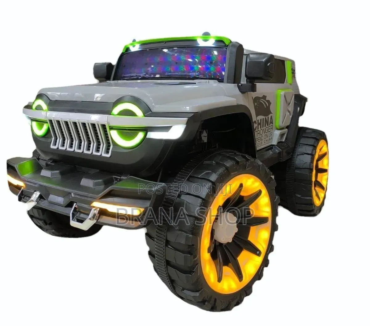 **Grey 24V Two-Seater Electric Kids Truck – Remote-Controlled Ride-On