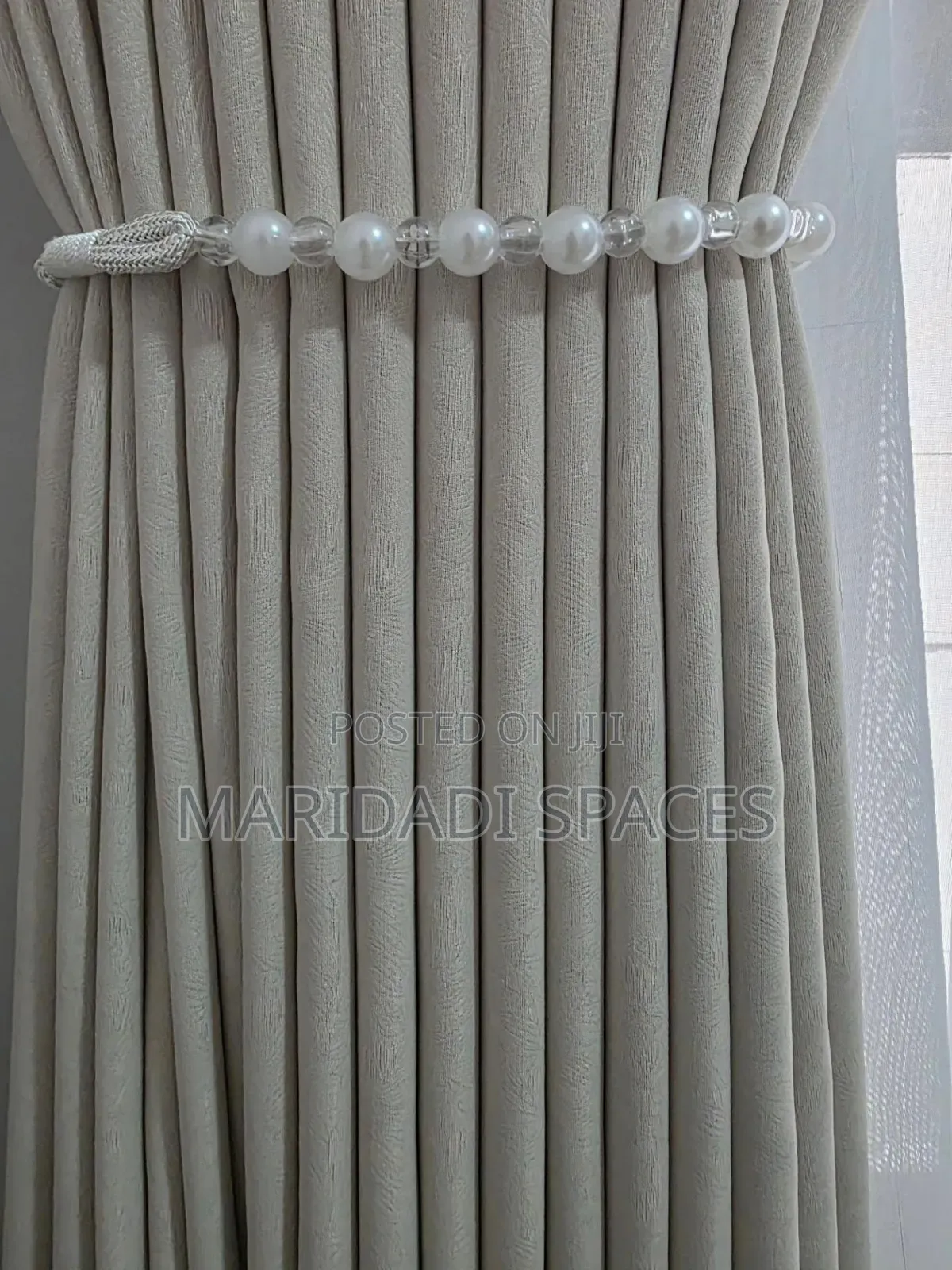 Heavy Cream and Beige Curtains for Living Room