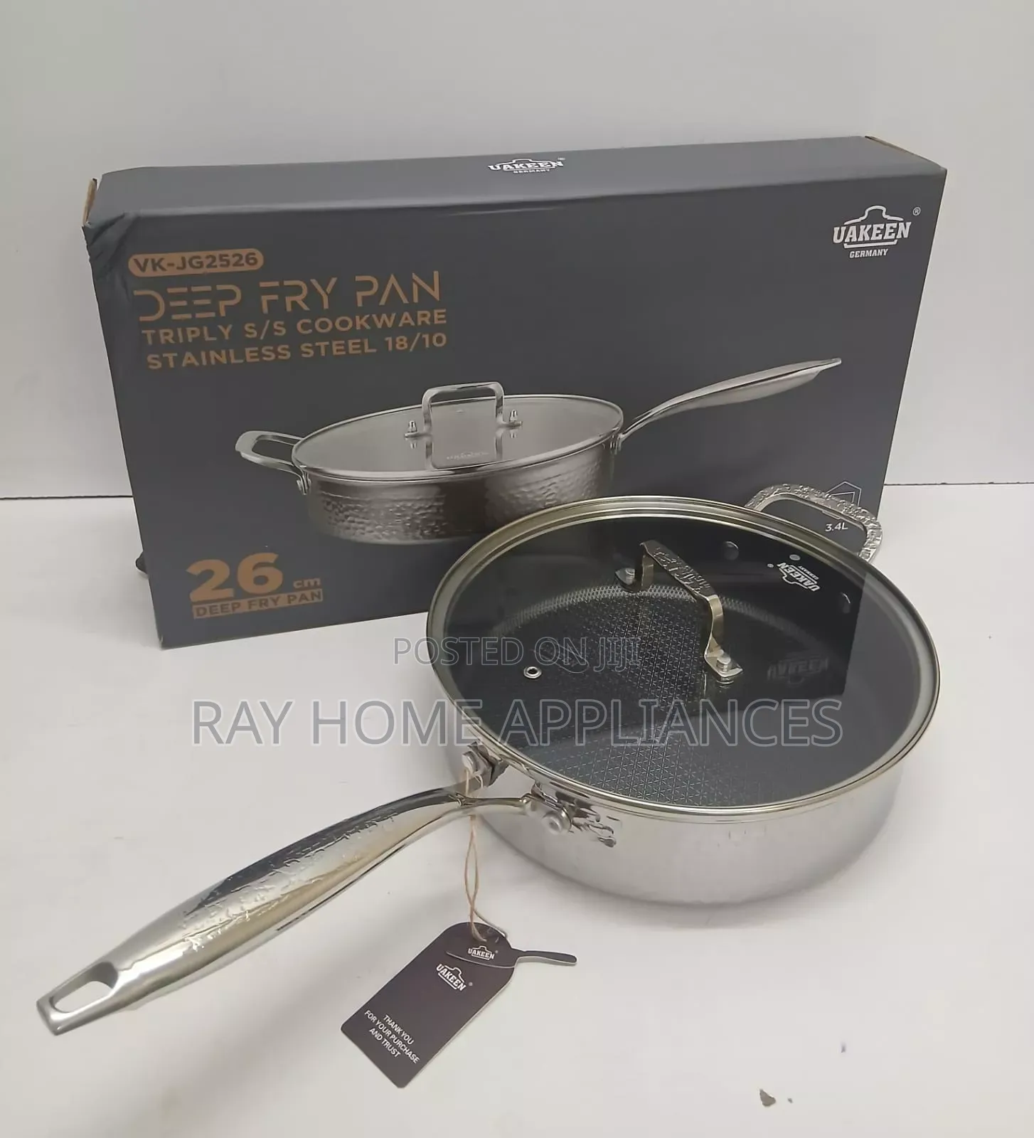 3.4litres Stainless Steel Non_stick Frying Pan 
26Cm