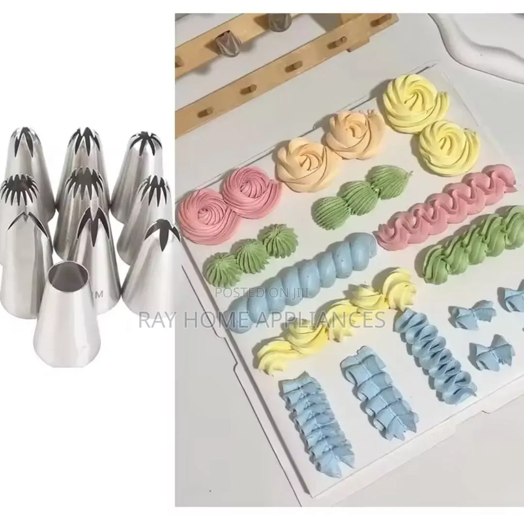 Cake Icing Noozles Plus Gun Stainless Steel Noozles With Plastic Gun