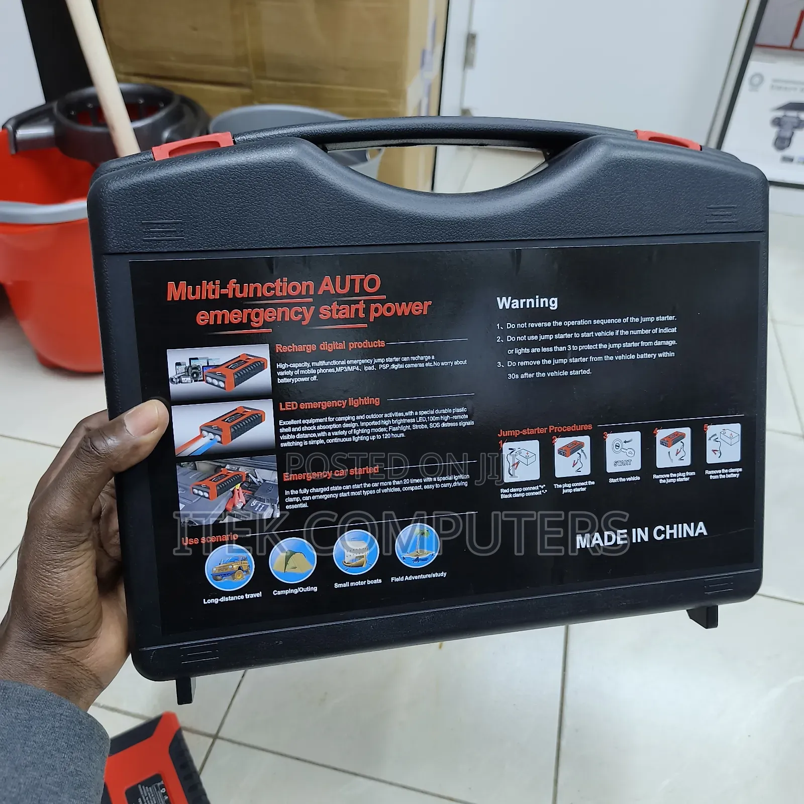 . Portable Car Jump Starter Kit and Air Compressor for Cars