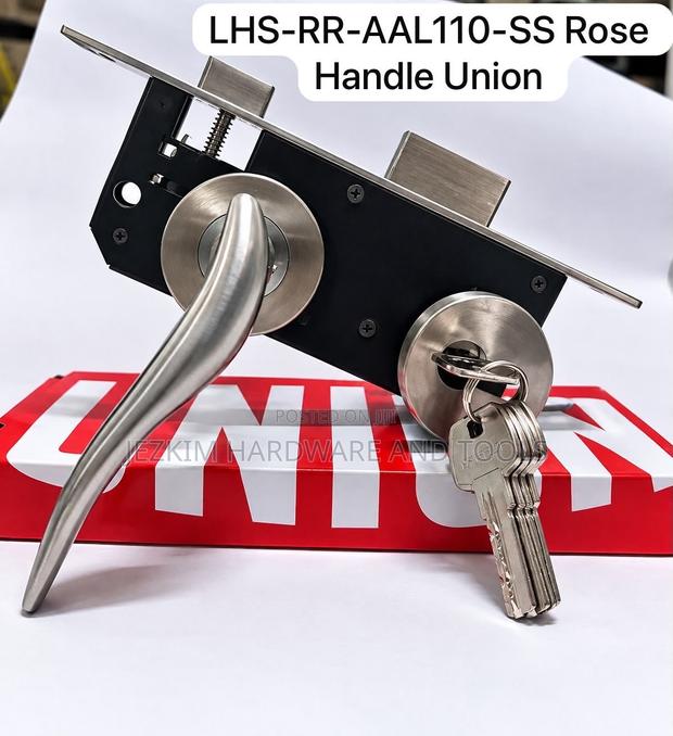 Steel Door Lock With Rose Handle (Union)