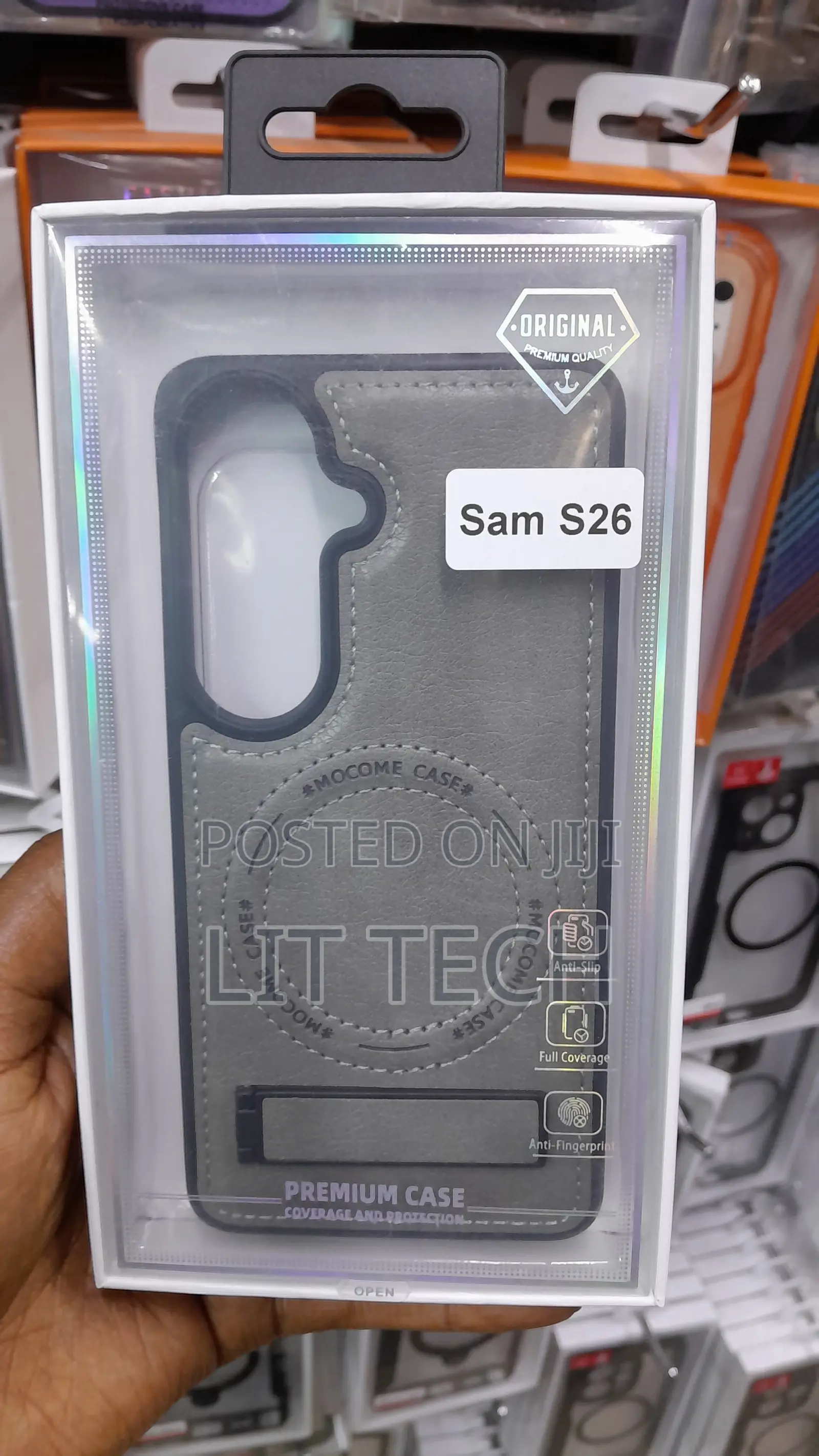 Gray Leather Case for Samsung Galaxy S26