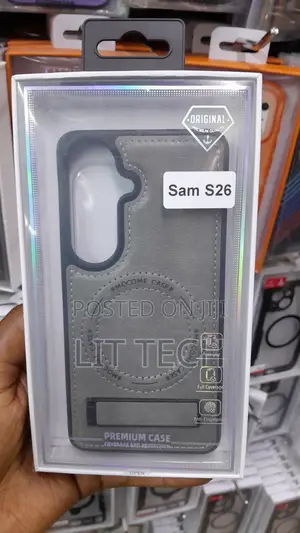 Gray Leather Case for Samsung Galaxy S26