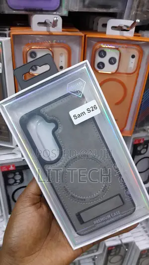 Gray Leather Case for Samsung Galaxy S26