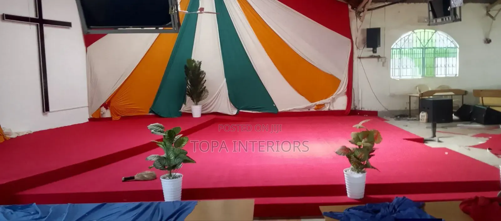 Church Altar Wall to Wall Floor Carpets Installation