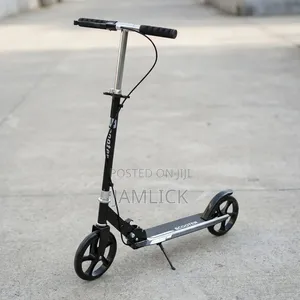 Black Foldable Kick Scooter With Handbrake Kickstand - Gn