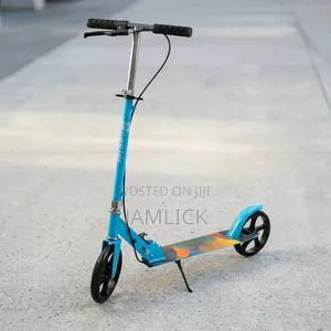 Blue Foldable Kick Scooter With Handbrake Kickstand - Gn