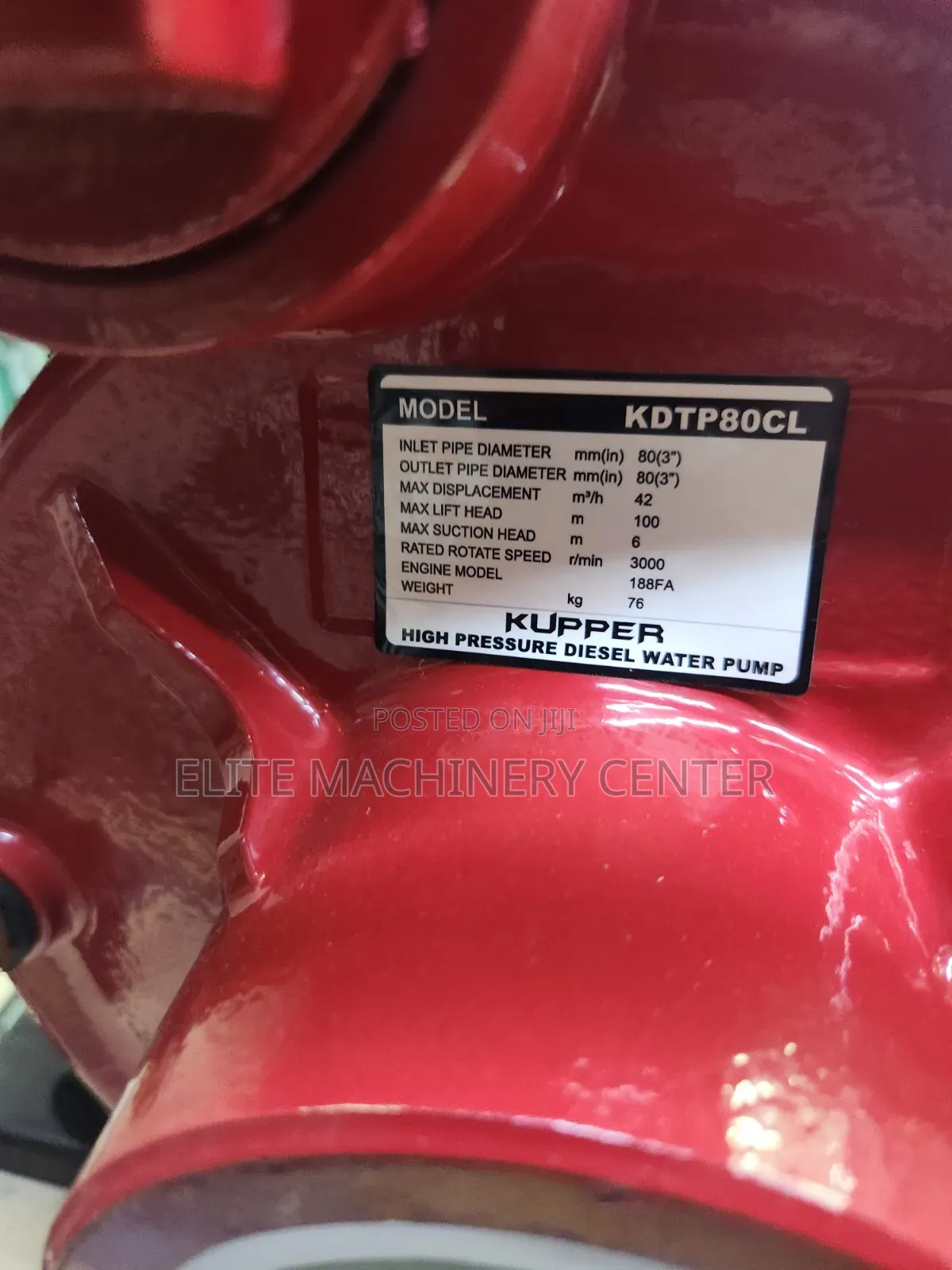 Kupper KDTP80CL High Pressure Water Pump