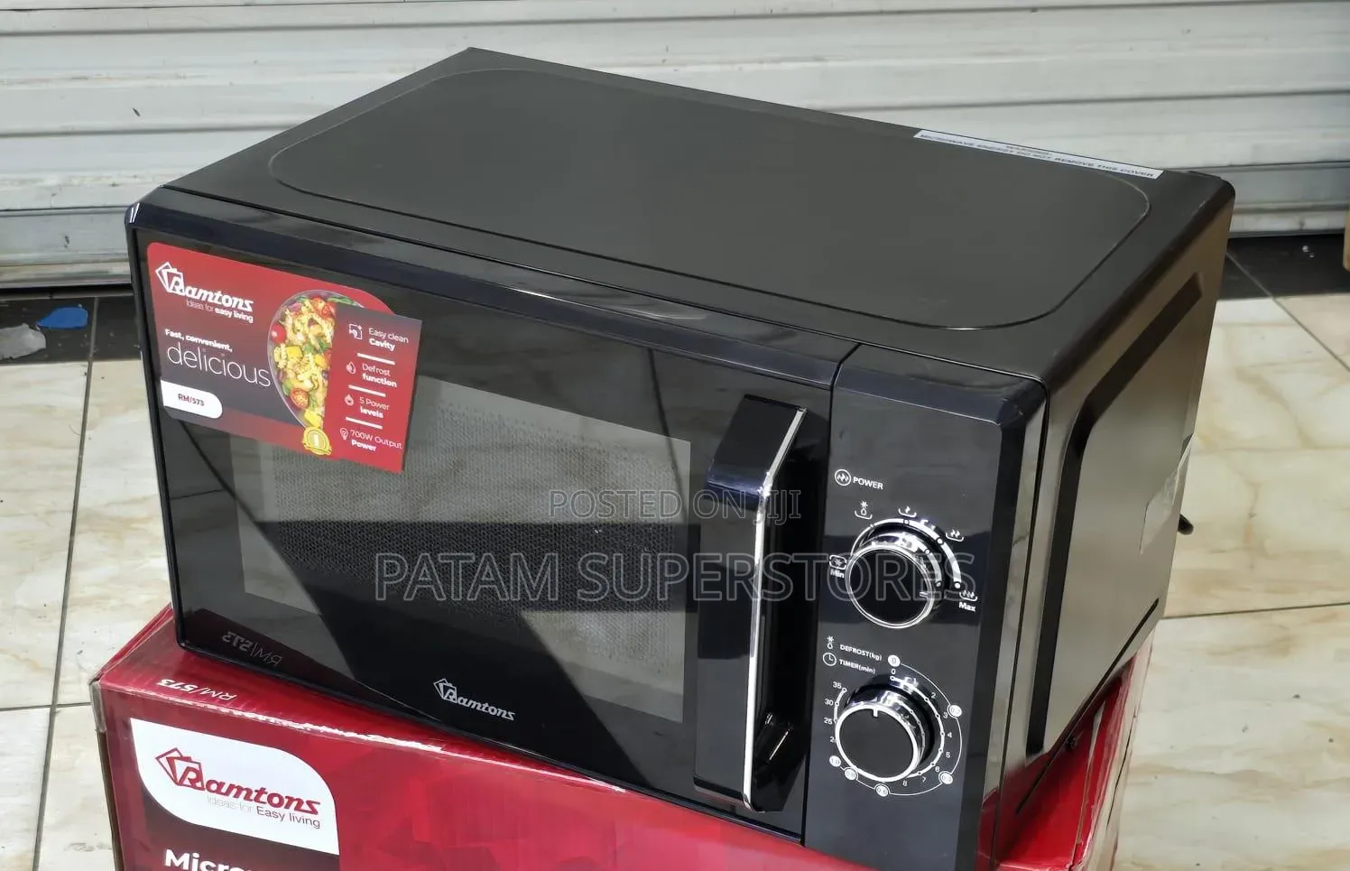 Ramtons 20L Manual Microwave Oven (RM/573) - Black