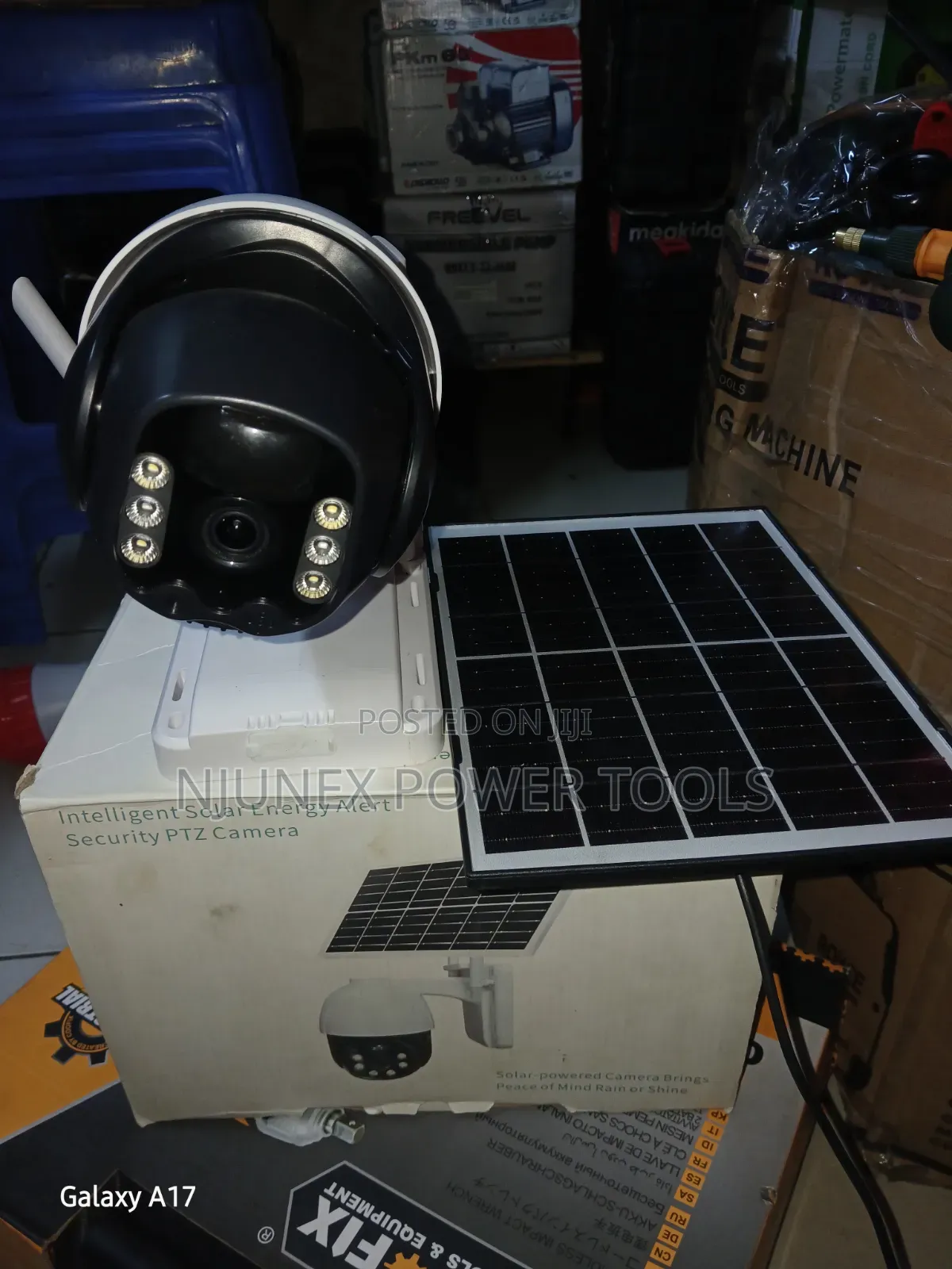 Region Shows a Black Wireless Security Camera With Dual Antennas