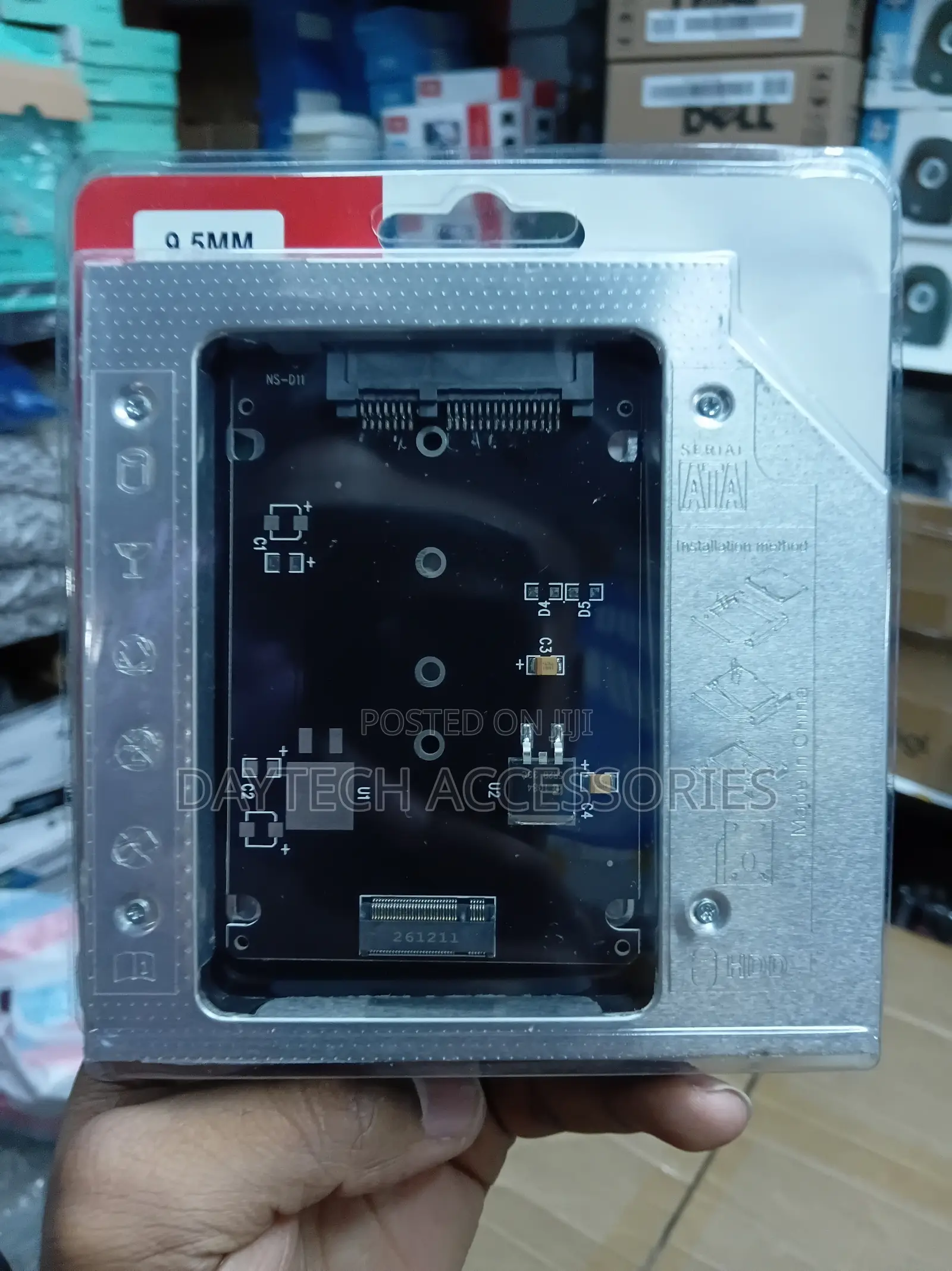 9.5mm mSATA and M.2 NGFF SSD to Slimline SATA 13-Pin Caddy Adapter