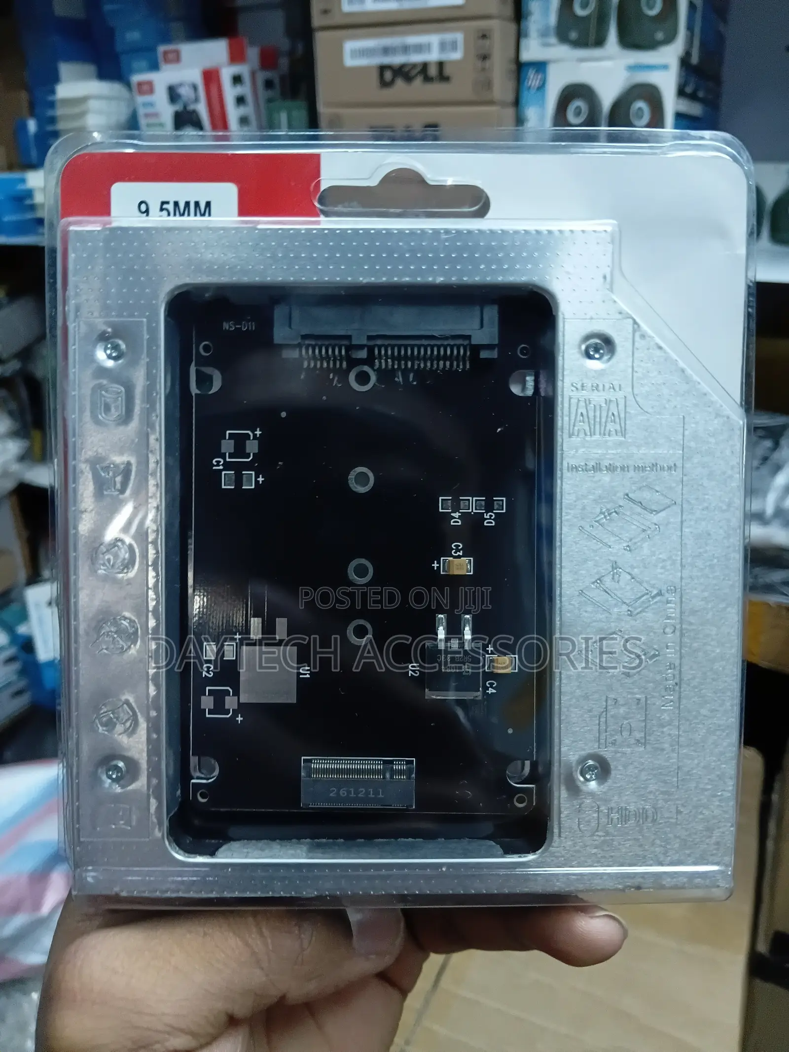 9.5mm mSATA and M.2 NGFF SSD to Slimline SATA 13-Pin Caddy Adapter