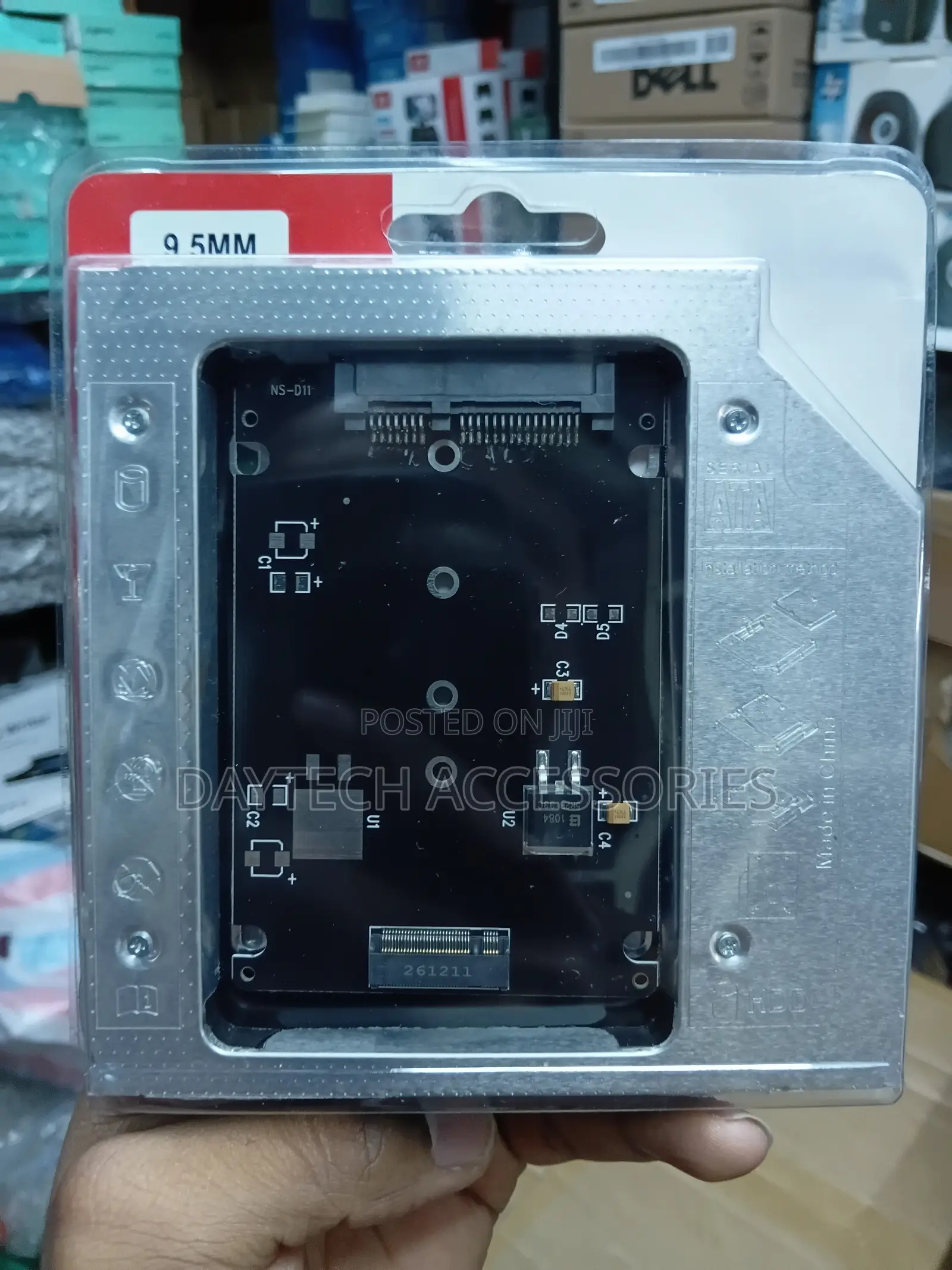 9.5mm mSATA and M.2 NGFF SSD to Slimline SATA 13-Pin Caddy Adapter