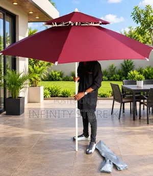 Large Double Tier Garden Umbrella Outdoor Patio Shade Canopy/Canvas