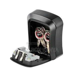 Metallic Key Lock Box :: 4 Dial Password Key Lock Box - Black