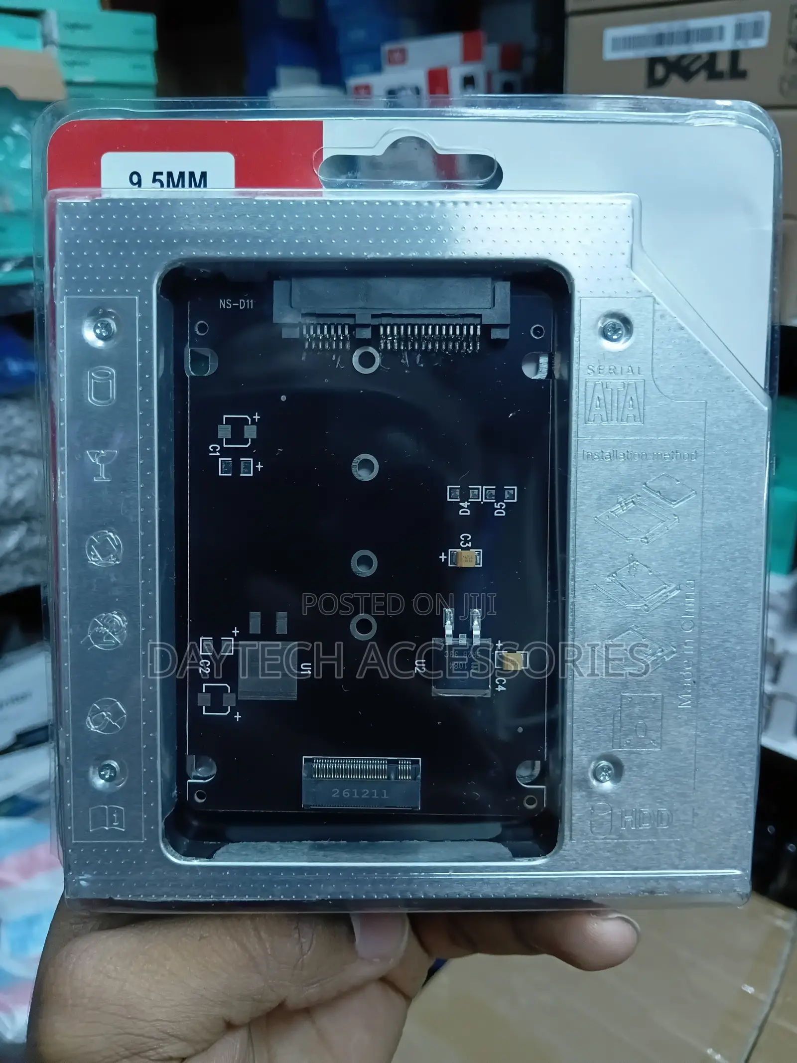 MSATA NGFF B/M-Key SSD to Slimline SATA 13Pin Caddy Case for 9.5mm