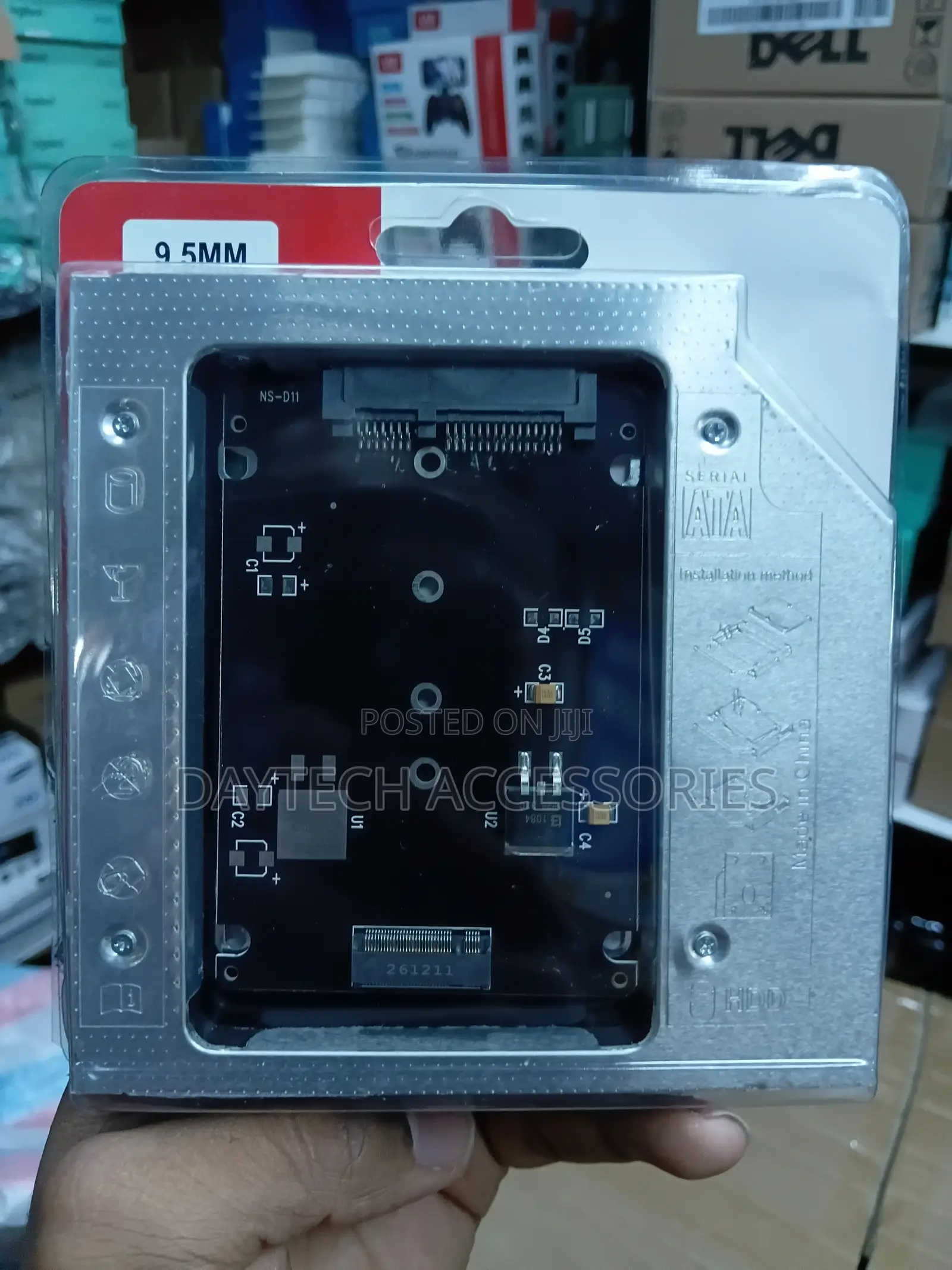MSATA NGFF B/M-Key SSD to Slimline SATA 13Pin Caddy Case for 9.5mm