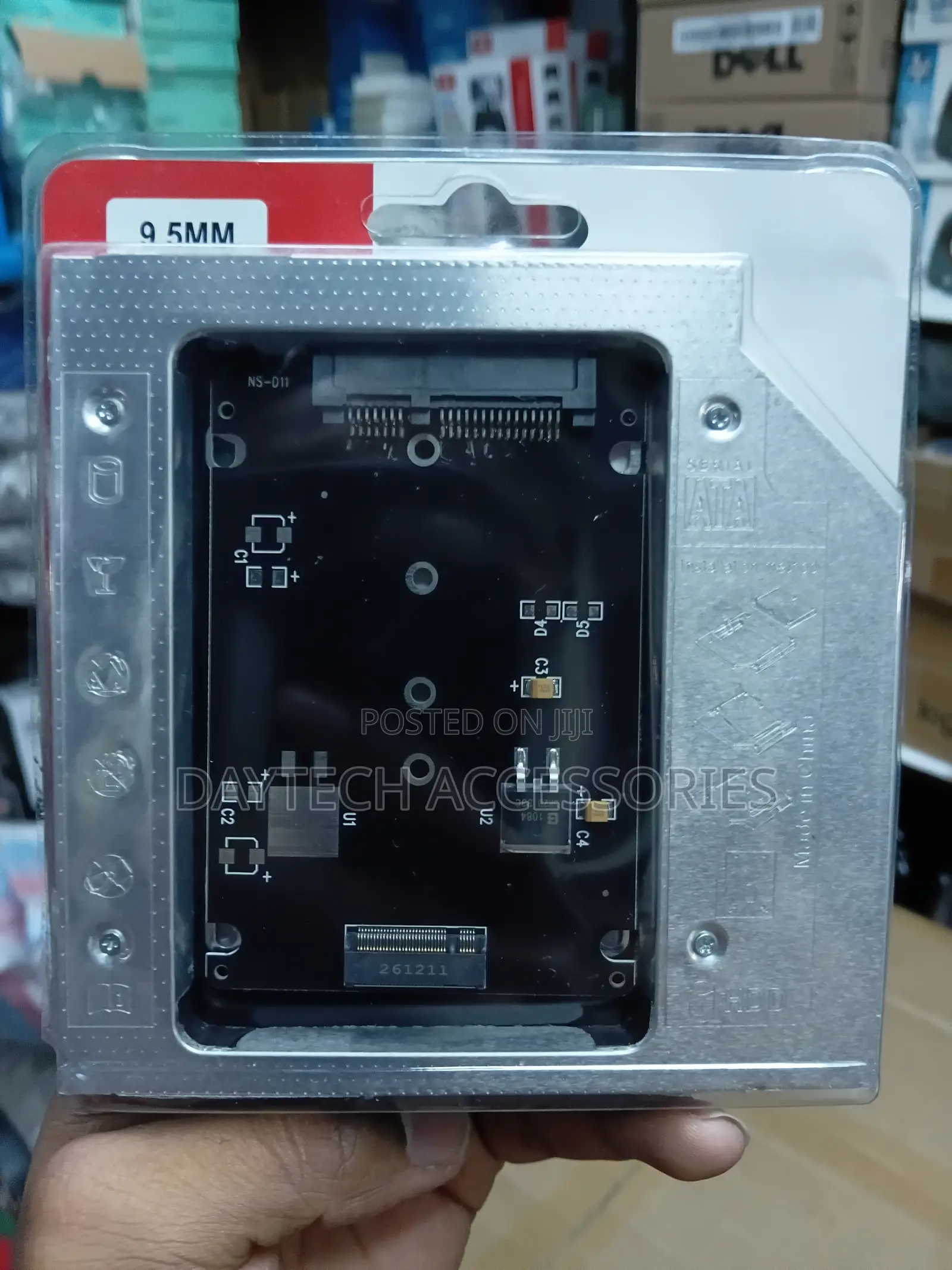 MSATA NGFF B/M-Key SSD to Slimline SATA 13Pin Caddy Case for 9.5mm
