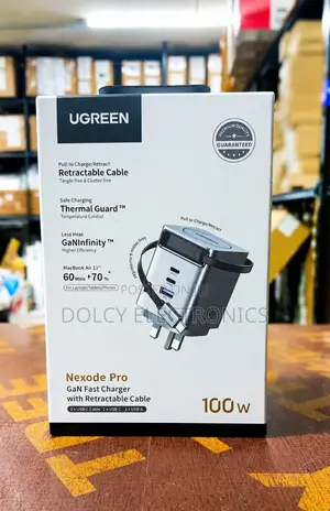 Ugreen Nexode Pro Fast Charger 100W With Retractable Cable