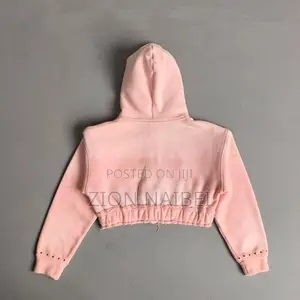 Pink Cropped Hoodie