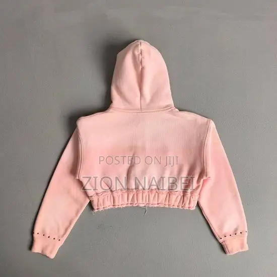 Pink Cropped Hoodie