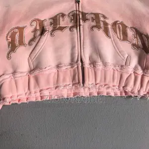 Pink Cropped Hoodie