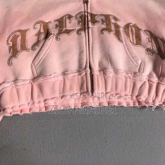Pink Cropped Hoodie