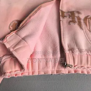 Pink Cropped Hoodie