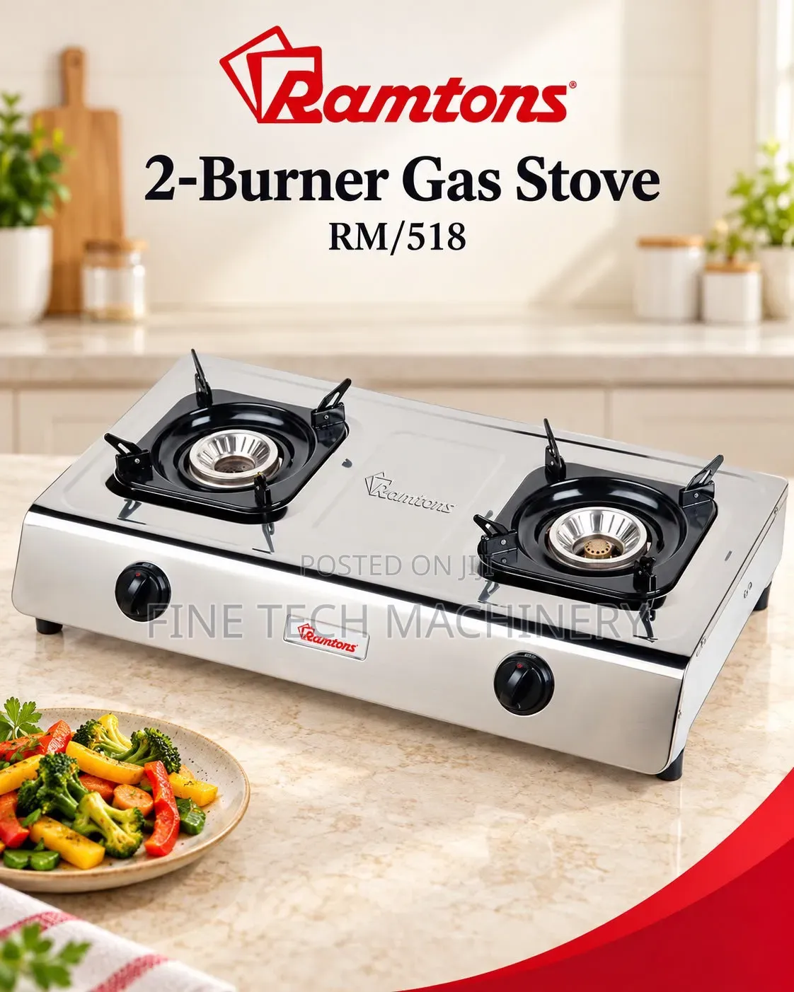 Ramptons 2 Burner Gas Stove