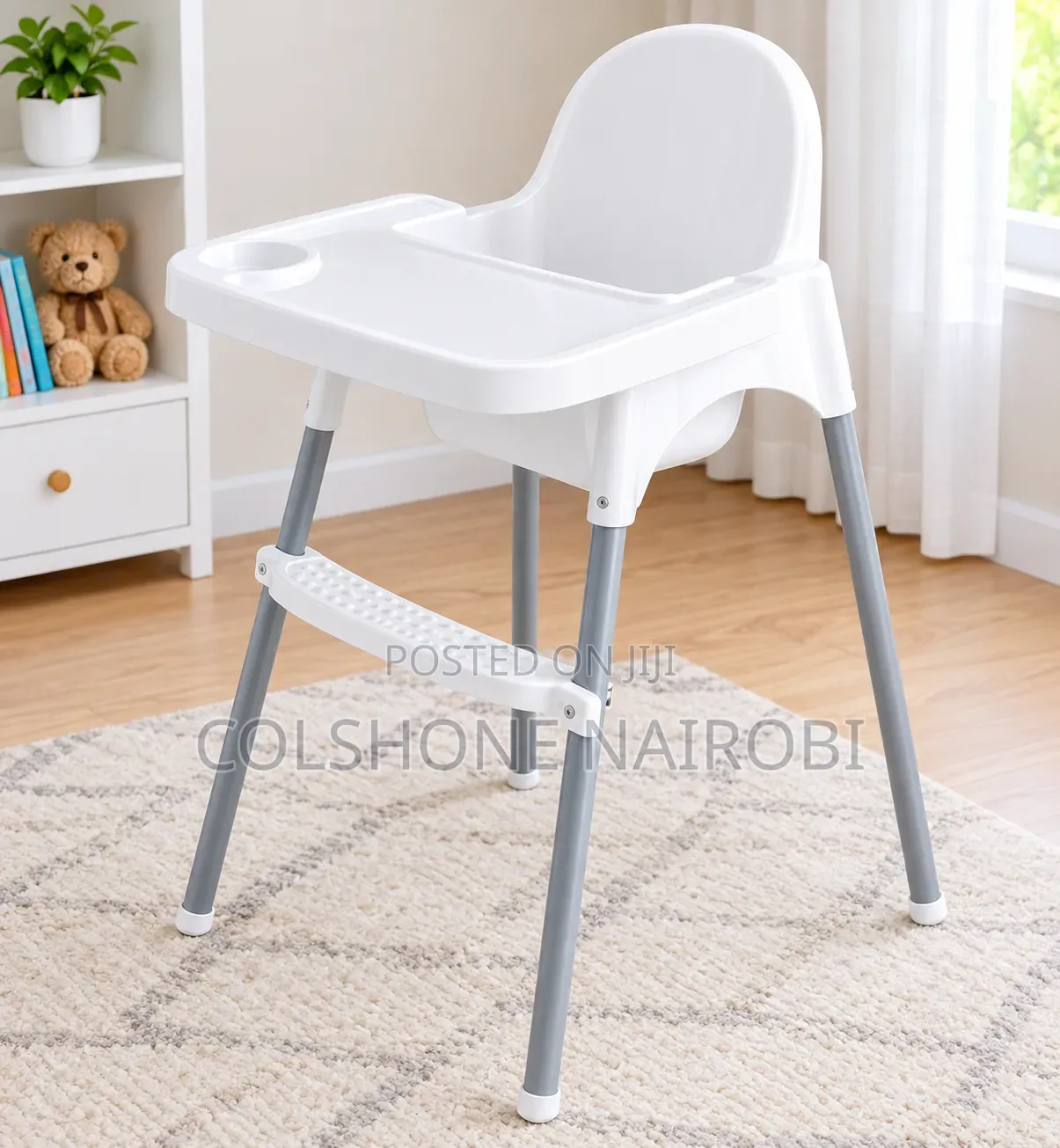 Baby High Chair With Footrest Feeding Tray