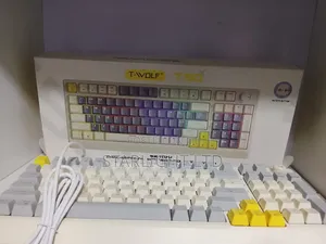 Mechanical Gaming Keyboard With Volume Knob White Cable