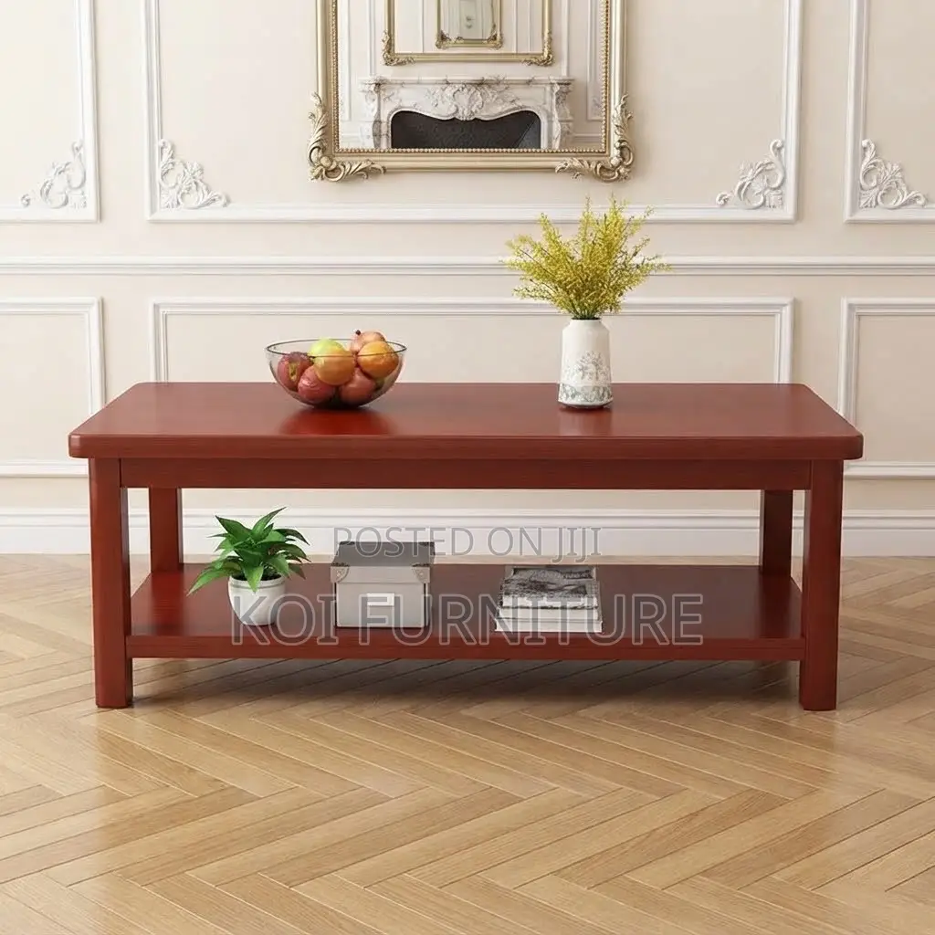 Coffee Table; Executive Modern Mahogany Reception Coffee Table