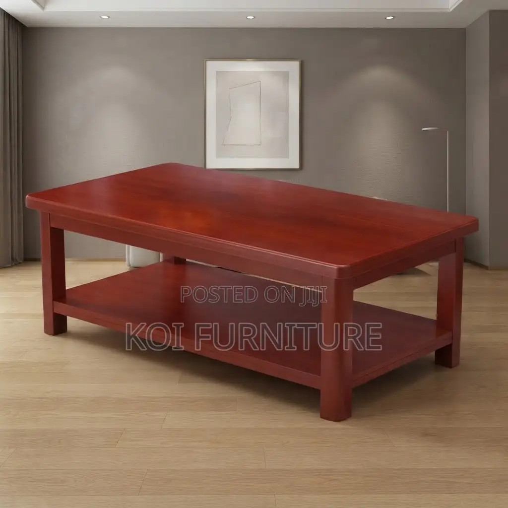 Coffee Table; Executive Modern Mahogany Reception Coffee Table